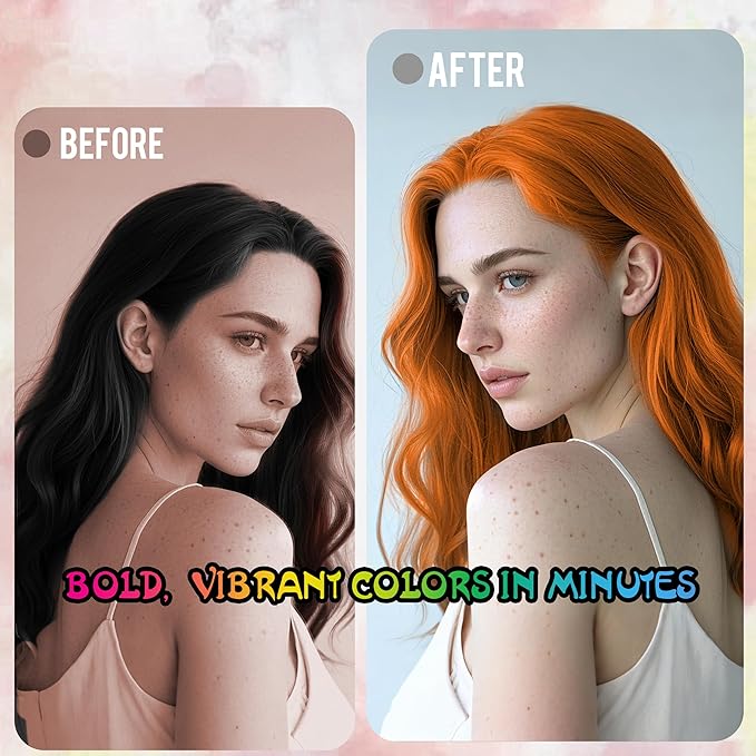 Temporary Hair Color Spray for Adults - Instant Orange Hair Dye Alternative, Washable & Non-Sticky, Gentle Formula for Halloween, Cosplay, Party, Costume Makeup (150ml)