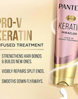 Pantene Keratin Leave-In Conditioner with Argan Oil, Protein Treatment for Dry, Damaged & Color-Treated Hair, Repairs Split Ends & Protects from Damage, Formaldehyde-Free, 8.4 Fl Oz