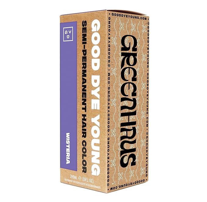 Good Dye Young Semi-Permanent Hair Color, Vegan and Cruelty-Free Purple Hair Dye, Last up to 24 Washes, Non-Damaging Conditioning Hair Color (5FL OZ, Wisteria)