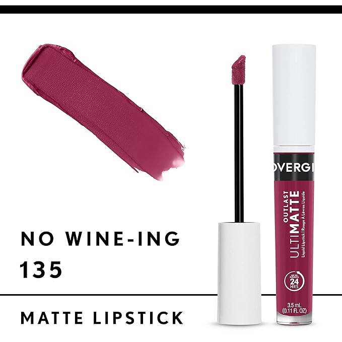 COVERGIRL Outlast Ultimatte One Step Liquid Lip Color, No Wine-ing, No Wine-Ing, 0.12 Fl Ounce