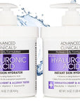 Advanced Clinicals Hyaluronic Acid Moisturizer Body Cream W/Vitamin E | Hydrating Cream & Body Lotion For Women & Men To Help Improve Look of Wrinkles, Dry Skin, Crepey Looking Skin, 16OZ, 2-Pack