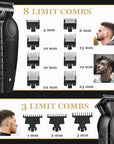 KEMEI Professional Hair Clipper and Trimmers Set, Cordless Barber Clippers, Beard Trimmer, Electric Foil Shaver with Replacement Heads, KM-2299, KM-2296, KM-1102