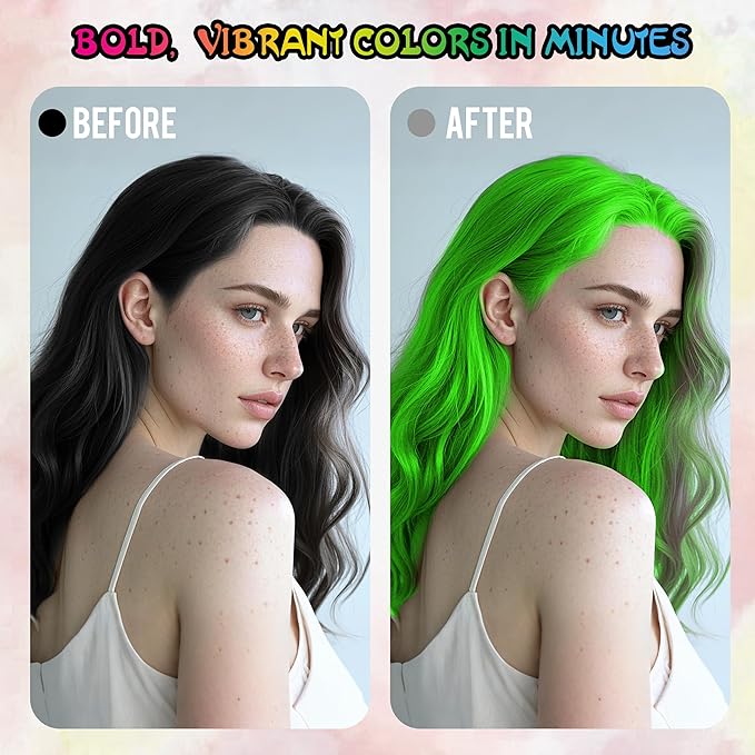 Temporary Hair Color Spray for Adults & Kids - Instant Green Dye Alternative | Non-Sticky, Washable & Gentle Formula | Party, Halloween, Costume Makeup (150 ml)