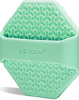 Sud Scrub® Antimicrobial Silicone Face Scrubber, 1 Pack, Gentle Face Exfoliator for Sensitive Skin, Eco Friendly Facial Cleansing Brush, Exfoliating Face Brush for Men and Women (Mint)