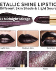 Oulac Metallic Black Lipstick for Women, High-Impact Lipcolor with Moisturizing Creamy Formula, Vegan & Cruelty-Free, Full-Coverage Matte Lipstick, Midnight Mirage (21)