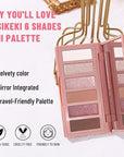 6 Colors Mini Naked Eyeshadow Makeup Palette Blush-colored Neutral Tone Eye Shadow Matte & Shimmer Nude Make Up Pallet with Mirror Blendable Highly Pigmented Travel Size Gift Kit 03