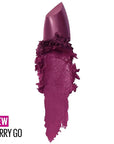 Maybelline Color Sensational Lipstick, Lip Makeup, Cream Finish, Hydrating Lipstick, Nude, Pink, Red, Plum Lip Color, Berry Go, 0.15 oz; (Packaging May Vary)