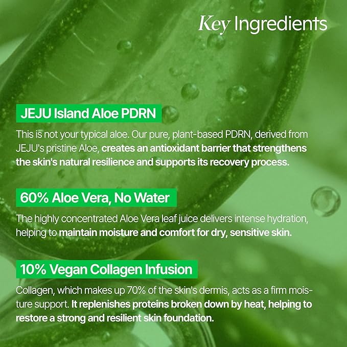 shaishaishai ALOE PDRN Cooling Repair Ampoule, 10% Vegan Collagen, 10 Types Hyaluronic Acid, Cooling Hydration & Soothing, Glow Serum, Korean Skincare, 1.69 Fl Oz