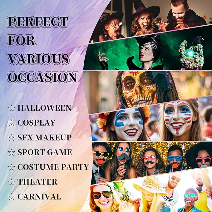 Blue Face Body Painting Stick, Professional Full-coverage Cream Blue Face Paint for Halloween SFX Cosplay Makeup, Washable Eye Body Stick for Adult Carnival & Costume Party