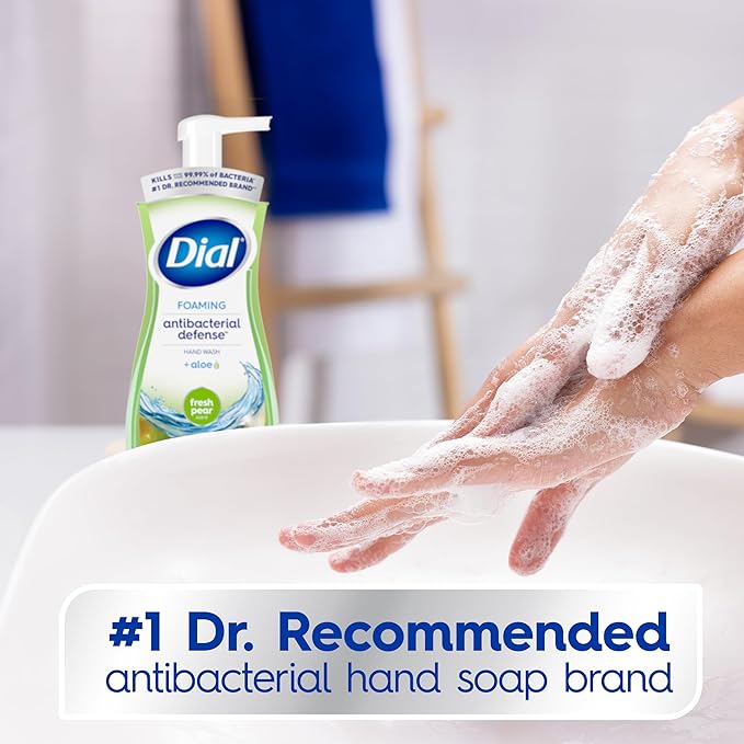 Dial Antibacterial Foaming Hand Wash, Fresh Pear, 7.5 fl oz Pack of 6)