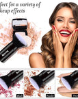 Makeup Brush Kabuki Face Brushes Retractable Travel Blush Brush Portable Flawless for Foundation, Powder Blush, Bronzer, Buffing, Liquid, Cream, Cruelty Free with Cover(Flat-Head)