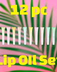EXPRESSIONS 12pc Lip Oil Set - Flavored Lip Oils Value Pack, Hydrating Lip Oils w/Squeeze Tube Application, Moisturizing Lip Oil Collection for Everyday Lip Care and Lip Repair (FRUITS)
