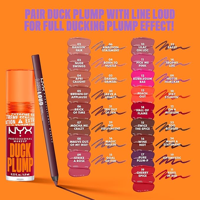 NYX PROFESSIONAL MAKEUP Duck Plump High Pigment Lip Gloss, Lip Plumper Gloss with Spicy Ginger - Nude Swings