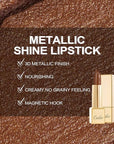 Oulac Dark Brown Lipstick for Women with Metallic 3D Shine Lightweight Hydrating Formula, High Impact Lip Color, Vegan Beauty, Full Coverage Lip Makeup, Christmas Gifts for Women, Hawaii Summer(08)