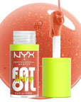 NYX PROFESSIONAL MAKEUP Fat Oil Lip Drip, Moisturizing Lip Oil Gloss, Vegan Tinted Formula, Up to 12 HR Hydration - Follow Back (Shimmering Warm Nude)