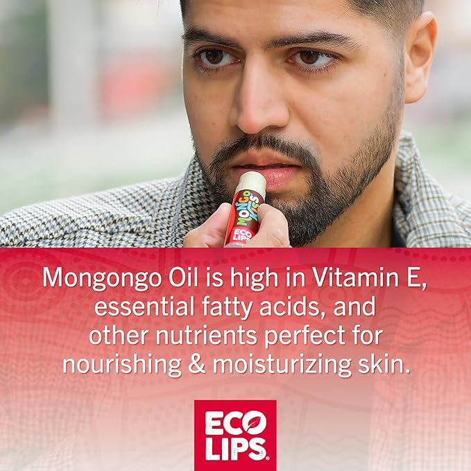 Mongo Kiss USDA Organic Lip Balm Set 8-pack (0.15 oz. each) with Mongongo Oil & Cocoa Butter to Moisturize Chapped Lips | Made in USA by Eco Lips - Peppermint