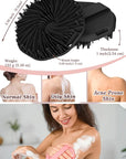 ManmiHealth 2 PCS Silicone Body Scrubber Shower Brush, Upgrade Super-Exfoliating Shower Scrubber with Non-Slip Hand Strap, Silicone Body Buffer for Use in Shower (Black+Pink)