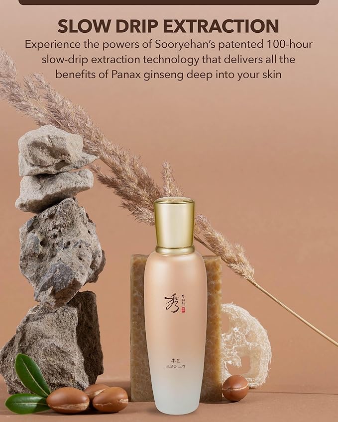 Sooryehan Bon (Extra Moisture Toner, 5.4fl oz) - Rich & Nourishing Gel-Type to Soothe Dry, Rough Skin. Korean Skincare by LG Beauty. Ginseng, Ginsenocide, Amino Acids.