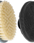 INNERNEED Food-Grade Soft Silicone Body Scrubber Shower Brush Handheld Cleansing Skin Brush, with PP Shower Brush for Exfoliating, Cellulite Treatment