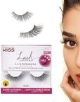 KISS Lash Couture LuXtensions Collection False Eyelashes, Flat Lash Technology, Super Slim Lash Band, Real Lash Extension Fibers, Reusable, Contact Lens Friendly Strip Lashes, Style Classic, 1 Pair