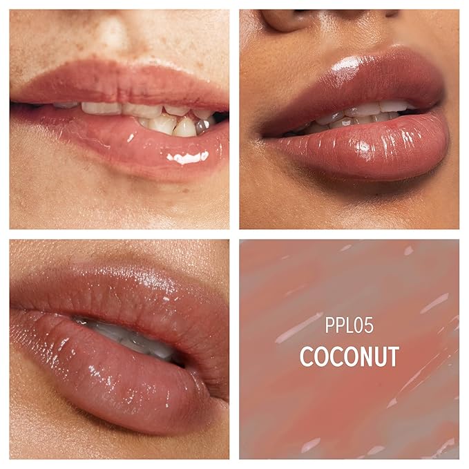 KISS NEW YORK Peptide Lip Treatment, Hydrating & Non-Sticky Tinted Plumping Balm, Shea Butter, Castor Oil & Squalane Reduces Look of Fine Lines, Softer & Fuller Lips with Cooling Metal Tip (Coconut)