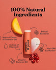 Poppy & Pout Pomegranate Peach Jumbo Lip Balm | All Natural Lip Balms & Moisturizers | Hydrates with Beeswax, Vitamin E, Organic Coconut Oil | Cruelty-Free | Lip Balm in Recyclable Cardboard Tube