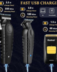 KEMEI Professional Hair Clipper and Trimmers Set, Cordless Barber Clippers, Beard Trimmer, Electric Foil Shaver with Replacement Heads, KM-2299, KM-2296, KM-1102