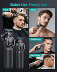 Professional Hair Clippers for Men, Professional Barber Clippers and Trimmer Set, Cordless Hair Clippers for Hair Cutting with Package Case, Powerful 9000 PRM Rechargable Electric Clippers