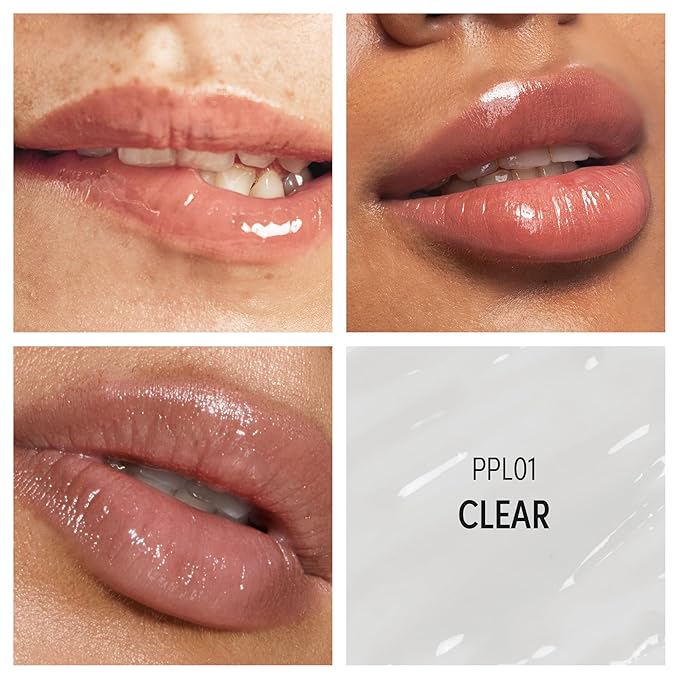 KISS NEW YORK Peptide Lip Treatment, Hydrating & Non-Sticky Plumping Balm, Shea Butter, Castor Oil & Squalane Reduces Look of Fine Lines, Softer & Fuller Lips with Cooling Metal Tip (Unscented Clear)