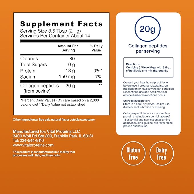 Vital Proteins® Pumpkin Spice Collagen Peptides, 20g Collagen Peptides, Healthy Hair, Skin, Nails & Joints