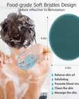 INNERNEED Food-Grade Soft Silicone Body Cleansing Brush Shower Scrubber, Gentle Exfoliating and Massage for All Kinds of Skin (Purple+Dark Green)