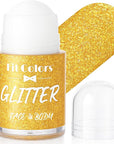 Body Glitter Gel, Sequins Shimmer Liquid Eyeshadow, Mermaid Sequins Liquid Holographic Glitter, Roll-on Holographic Body Glitter Gel for Body, Face, Hair and Lip(8# Gold)