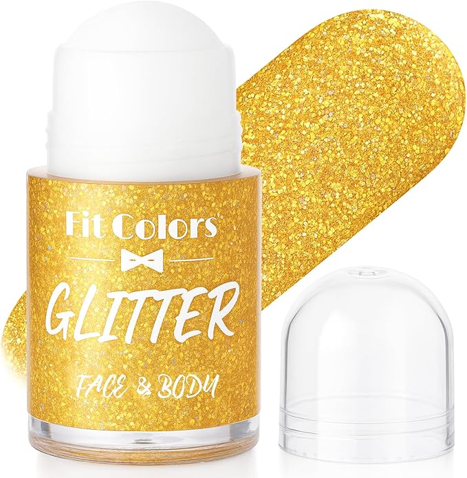 Body Glitter Gel, Sequins Shimmer Liquid Eyeshadow, Mermaid Sequins Liquid Holographic Glitter, Roll-on Holographic Body Glitter Gel for Body, Face, Hair and Lip(8# Gold)