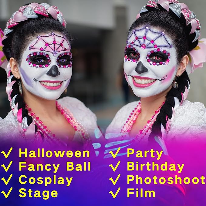 MEICOLY Black White Face Body Paint Stick Set,Waterproof Face Paint Stick for Adults and Kids,Clown White Makeup,Face Painting for Halloween SFX Skull Zombie Skeleton Goth Makeup