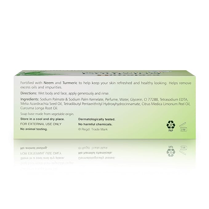 Himalaya Purifying Neem & Turmeric Cleansing Bar for Clean and Healthy Looking Skin, 4.41 Oz (125 gm) (Pack of 2)