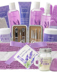 Mother's Day Gift for Mom Spa Gift Baskets for Women Bath lavender gifts spa gift set Basket For Women & Men, Luxury Self Care Home Spa Kit Lavender Bath Gift Basket 20Pcs Bath Gift Set