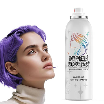 Purple Temporary Hair Color Spray - Gentle Formula, Washable & Non-Sticky | Instant Hair Dye Alternative for Adults | Halloween, Costume, Party Makeup, 150ml