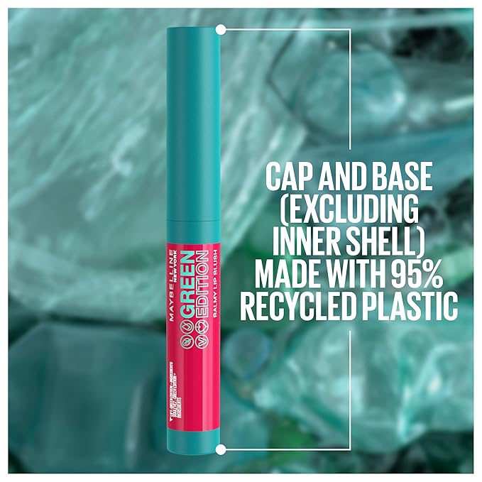 Maybelline Green Edition Balmy Lip Blush, Formulated With Mango Oil, Midnight, Blackberry Purple, 1 Count