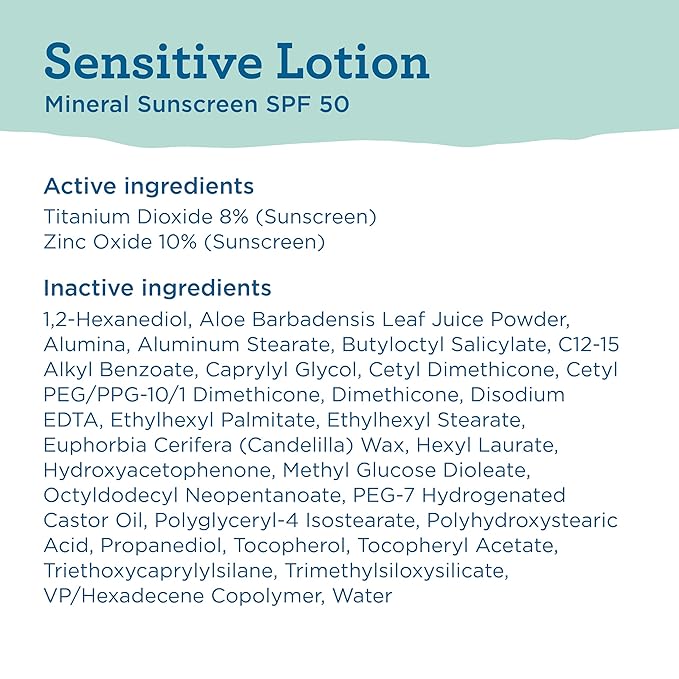 Blue Lizard SENSITIVE Mineral Sunscreen with Zinc Oxide, SPF 50+, Water Resistant, UVA/UVB Protection with Smart Bottle Technology - Fragrance Free, 8.75 oz.