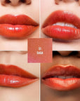 Oulac Moisture Shine Bright Red Lipstick - 2 in 1 Shimmer Lipstick & Lip Balm, Juicy & Glossy Finish, Long Lasting Hydrating, Smooth for Dry, Cracked and Chapped Lips, Vegan 2.2g/0.07oz (S01)