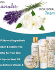 Spa Gift Baskets For Women - Luxury Bath Set With Jasmine & Lavender - Spa Kit Includes Body Wash, Bubble Bath, Lotion, Bath Salts, Body Scrub, Body Spray, Shower Puff, and Towel