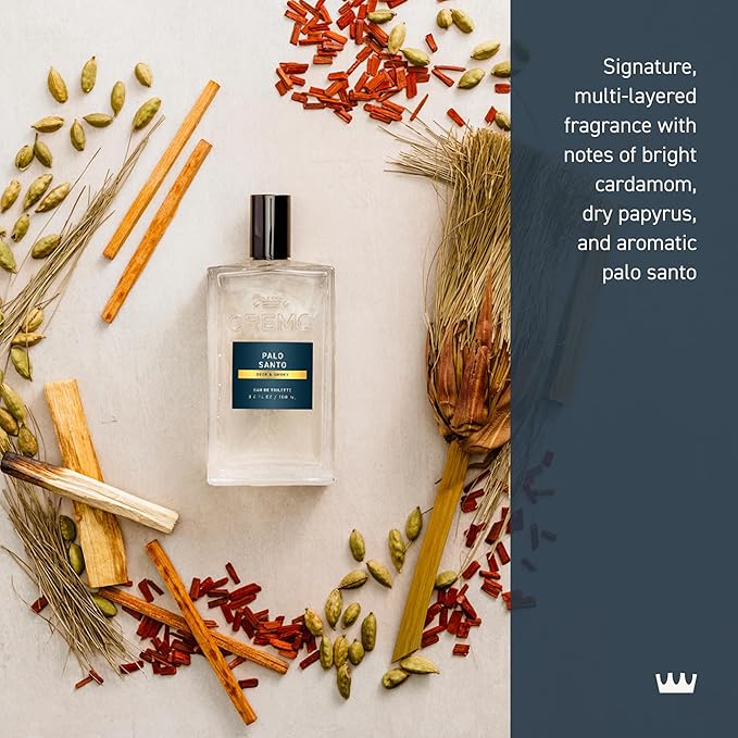 Cremo Cologne for Men - Palo Santo Mens Cologne Spray - A Combination of Bright Cardamom, Dry Papyrus and Aromiatic Palo Santo, Fragrances For Men, 3.4 Fl Oz