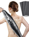 ARCH&M Exfoliating Washcloth, Japanese Bath Towel, Korean Exfoliation Scrub, Nylon Body Scrubber, Back Scrubber for Shower, Loofah Alternative - 3 Pack (Black x 3)