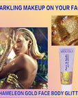 MEICOLY Chameleon Gold Body Glitter,Mardi Gras Outfit for Women,Color Changing Face Glitter,Chunky Glitter Face Paint,Holographic Glitter for Face Body Hair,Festival Party Costume Makeup,50ml