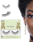KISS Lash Couture The Muses Collection False Eyelashes - Empress, Black, Rounded, Doe-Eyed, Refined Faux Silk, Contact Lens Friendly, Pliable Band, Comfortable, Reusable, Cruelty Free, Vegan | 1 Pair