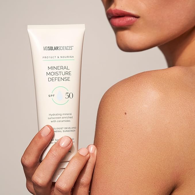 MDSolarSciences Mineral Moisture Defense SPF 50 Sunscreen for Body and Face – Water-Resistant Broad-Spectrum UV Protection – Zinc Oxide, Helps Restore Skin’s Natural Moisture Barrier, 3.4 Fl Oz