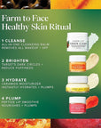 Farmacy Bestsellers Skin Care Set - Includes Green Clean Cleansing Balm, Wake Up Honey Eye Cream, Honey Halo Face Moisturizer + Lip Smoothie - Travel Size Skincare for Healthy, Glowing Skin (4 Count)