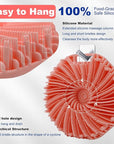Silicone Body Scrubber, Exfoliating Body Scrubber for All Skin Types, Handheld Shower Brush with Rich Lathering and Easy Cleaning (Pink)