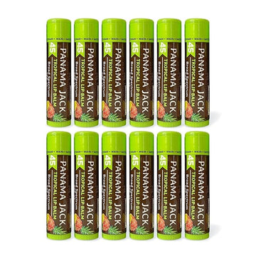 Panama Jack Sunscreen Lip Balm - SPF 45, Broad Spectrum UVA-UVB Sunscreen Protection, Prevents & Soothes Dry, Chapped Lips, Tropical, 12-pack