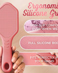 Silicone Foot Callus Remover - Nano Glass Foot File for Dead Skin and Cracked Heels - Callus Remover for Feet & Hard Skin - Ergonomic Foot Scrubber & Exfoliator for Soft, Smooth Feet - Pink